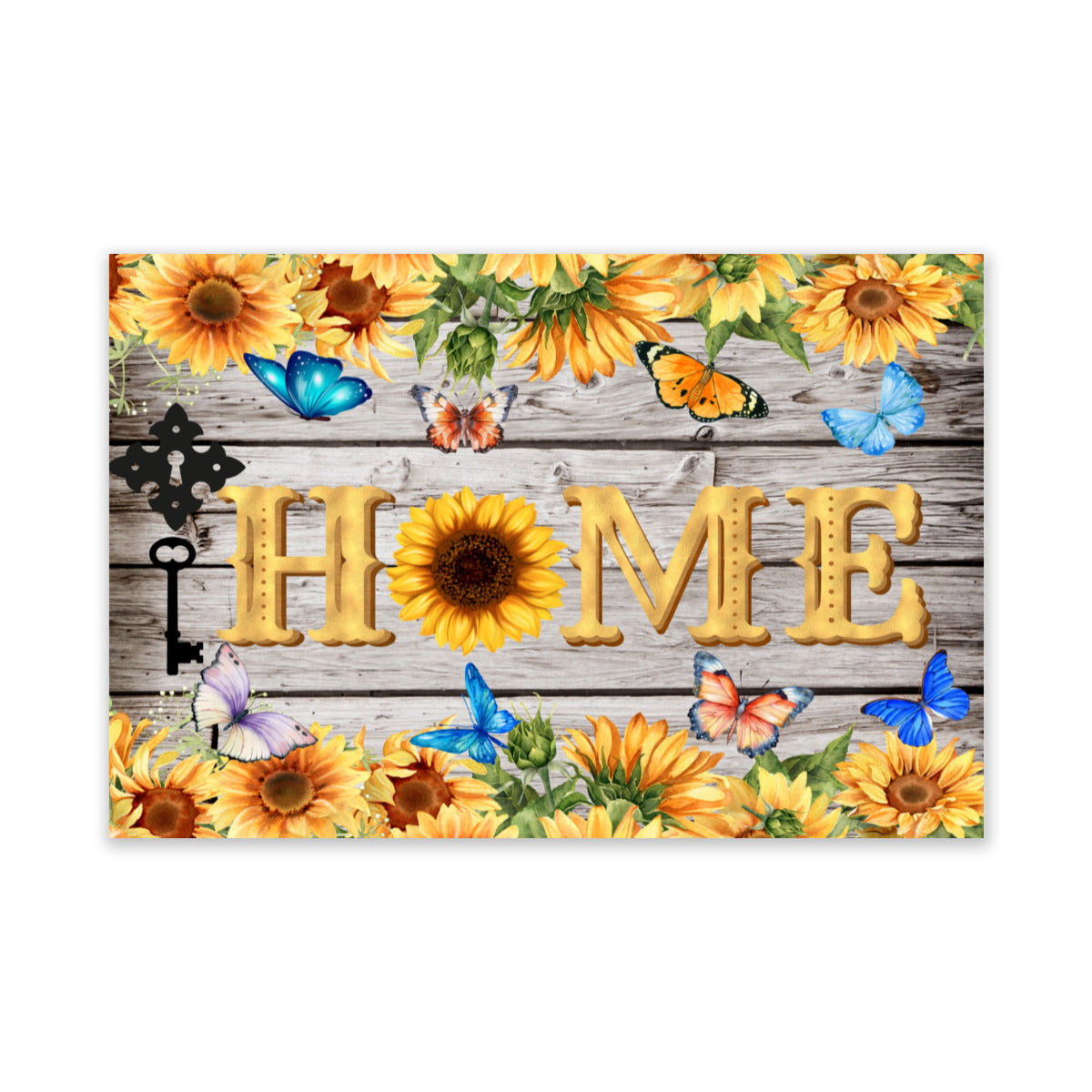 Sunflower Canvas Wall Art, Vibrant Butterfly Decor, Rustic Living Room Accent, Nature-Inspired Gift, Home Decoration