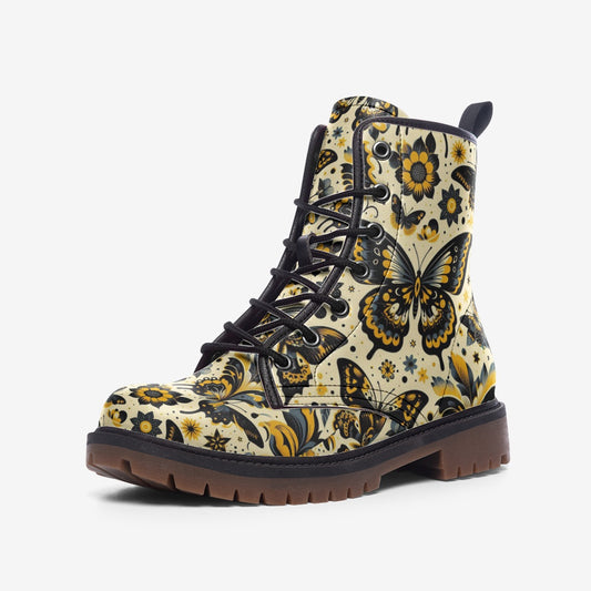 Casual Leather Lightweight boots Yellow Butterflies