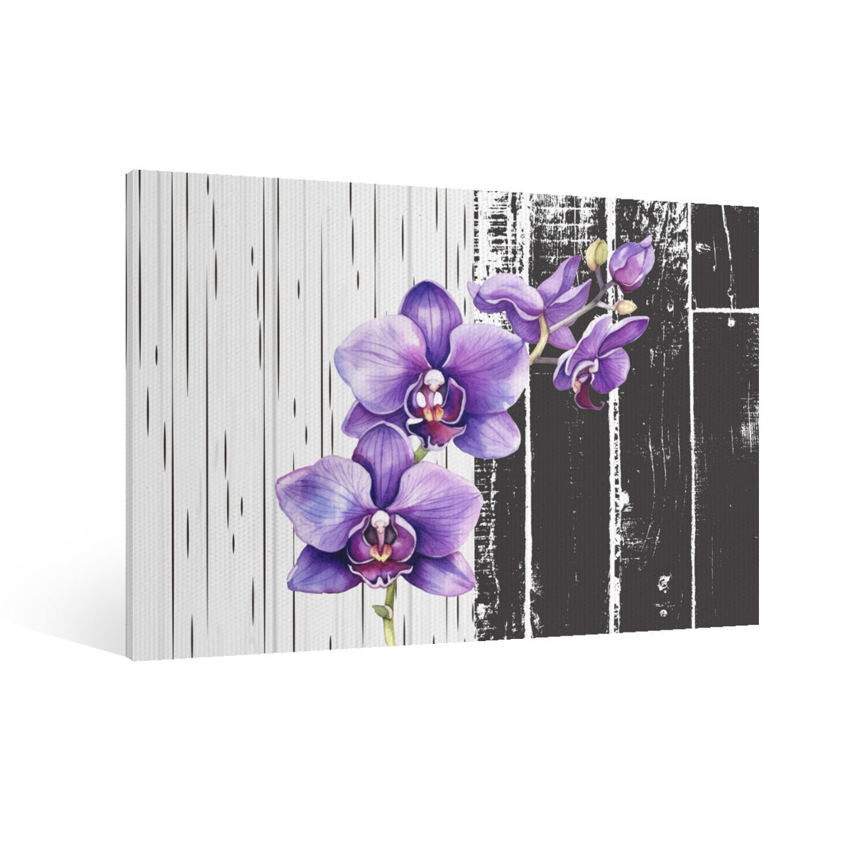 Orchid Wall Art Canvas, Wall Decor Black and White, Vibrant Nature-Inspired, Rustic Living Room, Art Gift