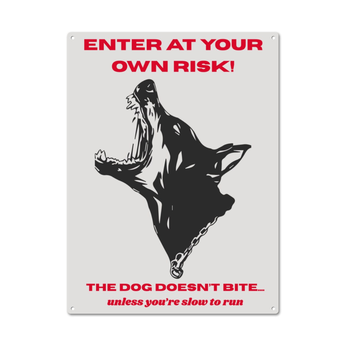 Enter at Your Own Risk Dog Warning Metal Sign – Beware of Dog Sign for Home or Property Security